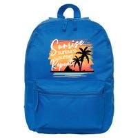 Sunrise Sunburn Sunset Repeat Beach Saying Cool Gift 16 in Basic Backpack