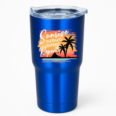 Sunrise Sunburn Sunset Repeat Beach Saying Cool Gift Tumbler