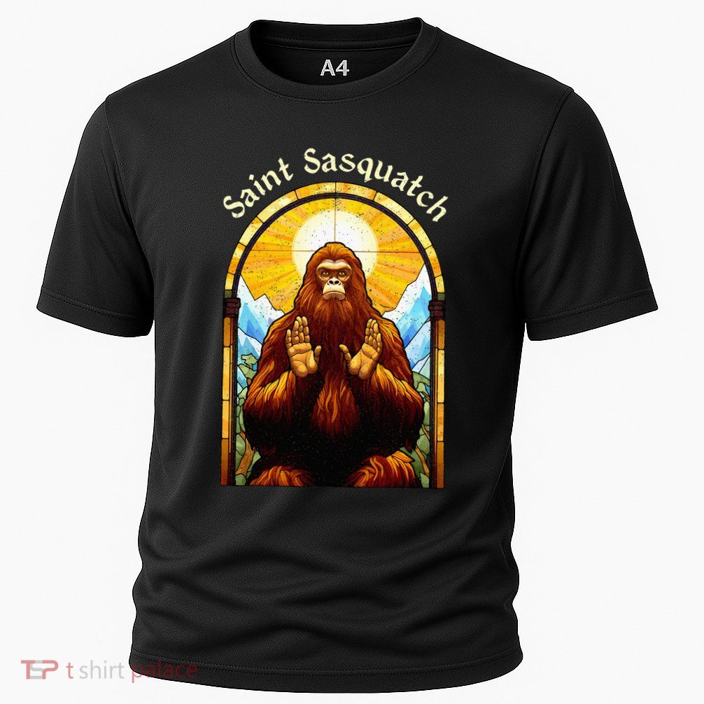 Saint Sasquatch Stained Glass Window – Squatch Cooling Performance Crew T-Shirt