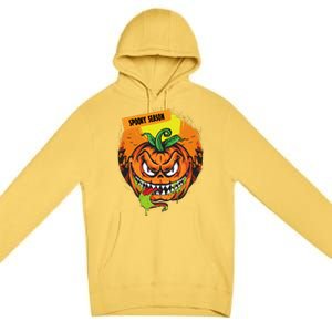 Spooky Season Scary Halloween Pumpkin Premium Pullover Hoodie