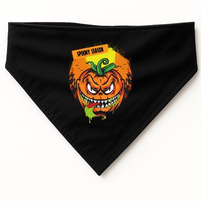 Spooky Season Scary Halloween Pumpkin USA-Made Doggie Bandana