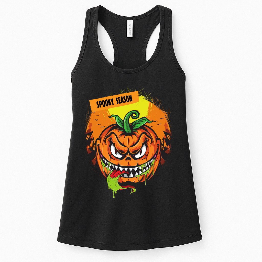 Spooky Season Scary Halloween Pumpkin Womens Tank Top