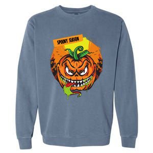 Spooky Season Scary Halloween Pumpkin Garment-Dyed Sweatshirt