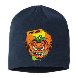 Spooky Season Scary Halloween Pumpkin Sustainable Beanie