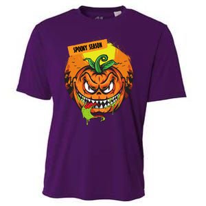 Spooky Season Scary Halloween Pumpkin Cooling Performance Crew T-Shirt