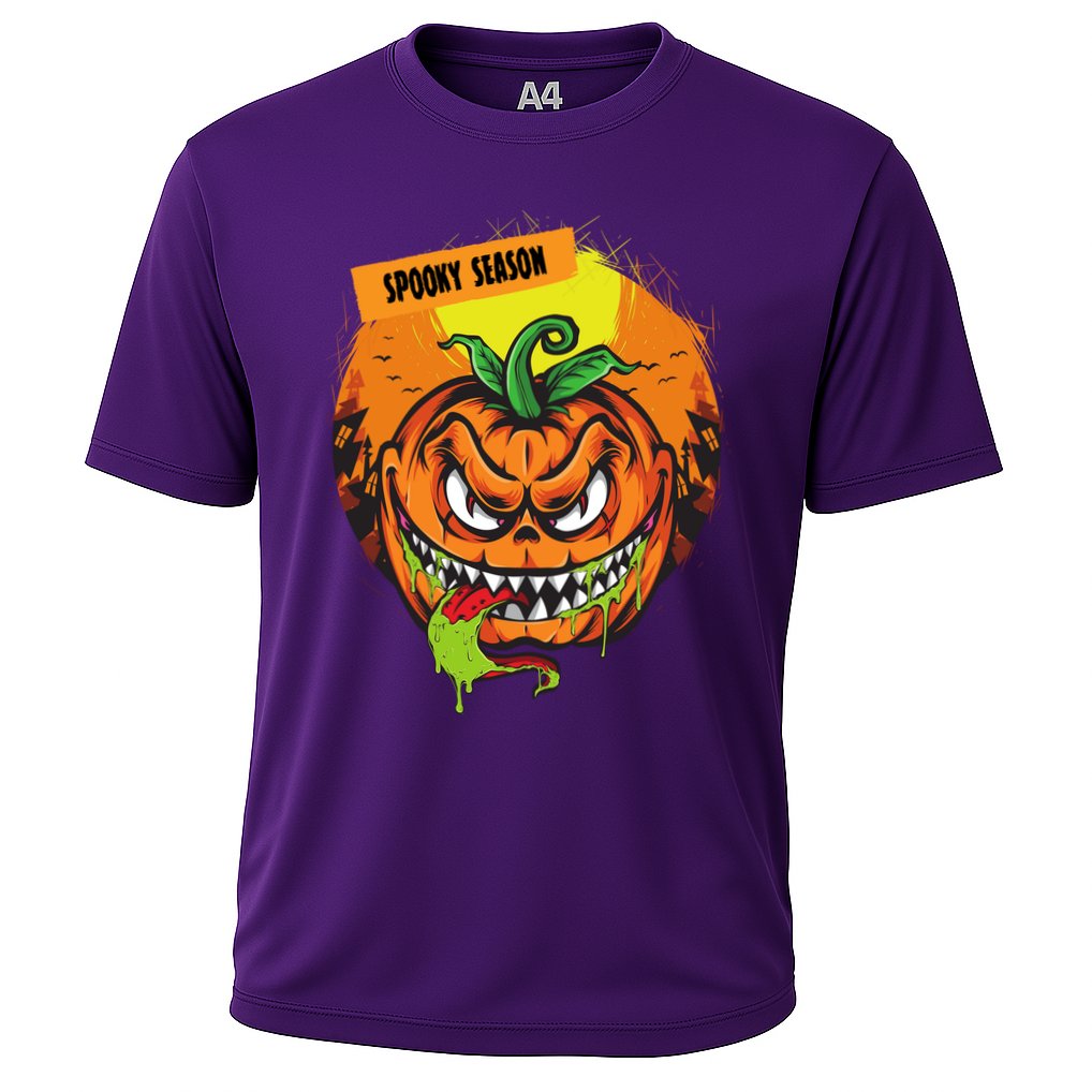 Spooky Season Scary Halloween Pumpkin Cooling Performance Crew T-Shirt