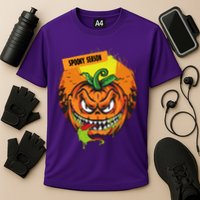 Spooky Season Scary Halloween Pumpkin Cooling Performance Crew T-Shirt