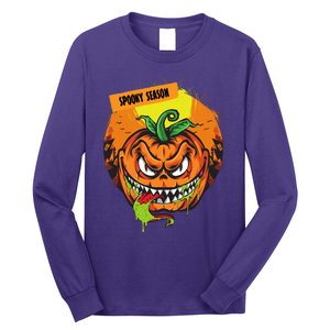 Spooky Season Scary Halloween Pumpkin Long Sleeve Shirt