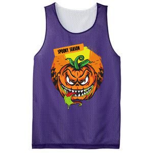 Spooky Season Scary Halloween Pumpkin Mesh Reversible Basketball Jersey Tank