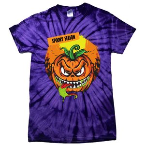 Spooky Season Scary Halloween Pumpkin Tie-Dye T-Shirt