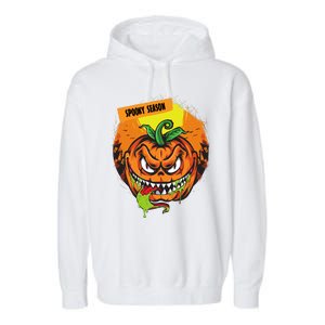 Spooky Season Scary Halloween Pumpkin Garment-Dyed Fleece Hoodie