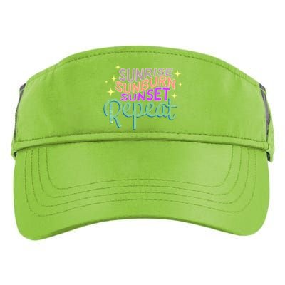 Sunrise Sunburn Sunset Repeat Beach Summer Gift Adult Drive Performance Visor