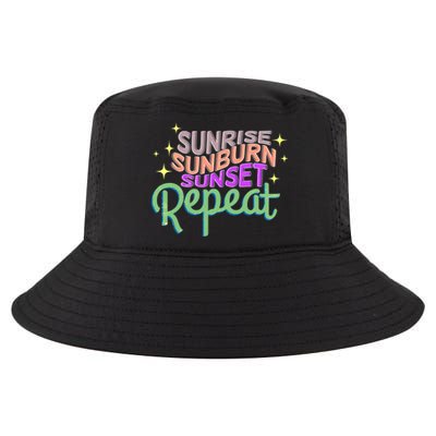 Sunrise Sunburn Sunset Repeat Beach Summer Gift Cool Comfort Performance Bucket Hat