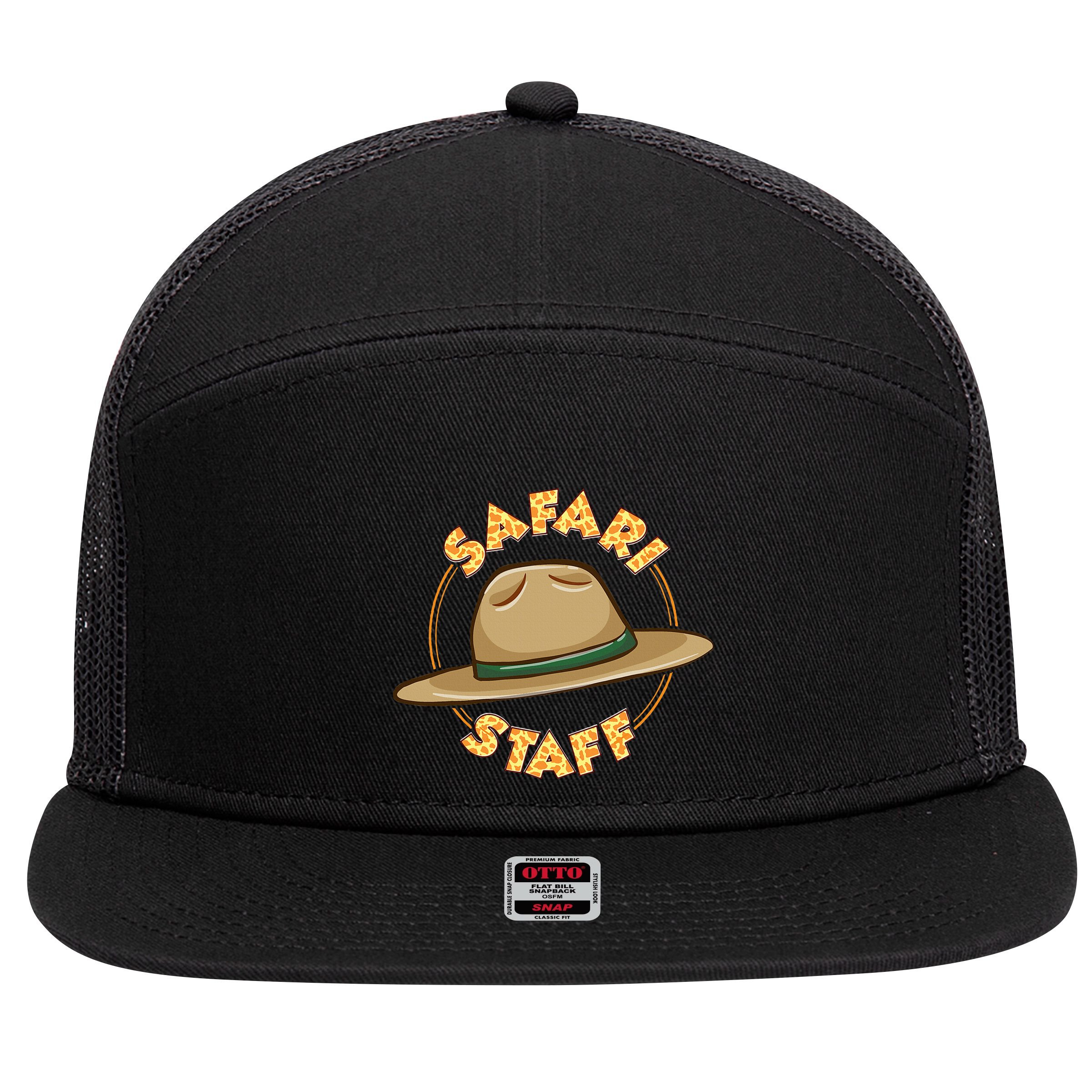 Safari Staff Safari Birthday Zoo Birthday 7 Panel Mesh Trucker Snapback Hat