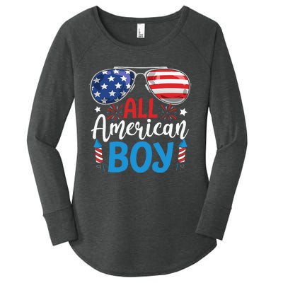 Sunglasses Stars Stripes All American Boy Freedom USA Women's Perfect Tri Tunic Long Sleeve Shirt