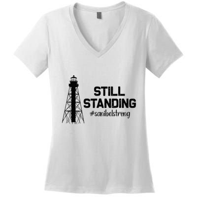 Still Standing Sanibel Strong Florida Hurricane Relief Women's V-Neck T-Shirt
