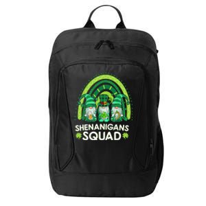 Shenanigans Squad St Patricks Day Gnomes Rainbow Leopard City Backpack