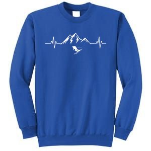 Skiing Ski Skier Mountain Heartbeacute Gift Nature Sports Cool Cute Gift Tall Sweatshirt