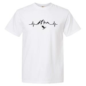 Skiing Ski Skier Mountain Heartbeacute Gift Nature Sports Cool Cute Gift Garment-Dyed Heavyweight T-Shirt