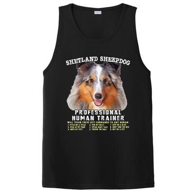 Shetland Sheepdog Sheltie Merle Professional Human Trainer Cute Dog PosiCharge Competitor Tank