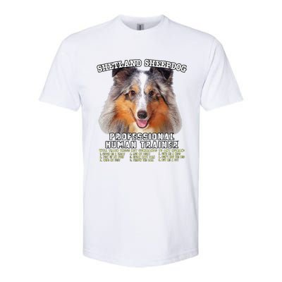 Shetland Sheepdog Sheltie Merle Professional Human Trainer Cute Dog Softstyle CVC T-Shirt