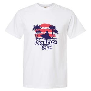 Surfing Sunset Summer Vibes Palm Beach Gift Garment-Dyed Heavyweight T-Shirt