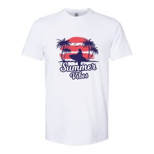 Surfing Sunset Summer Vibes Palm Beach Gift Softstyle CVC T-Shirt