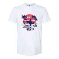 Surfing Sunset Summer Vibes Palm Beach Gift Softstyle CVC T-Shirt