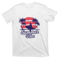 Surfing Sunset Summer Vibes Palm Beach Gift T-Shirt