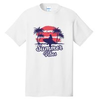 Surfing Sunset Summer Vibes Palm Beach Gift Tall T-Shirt