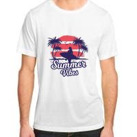 Surfing Sunset Summer Vibes Palm Beach Gift Adult ChromaSoft Performance T-Shirt