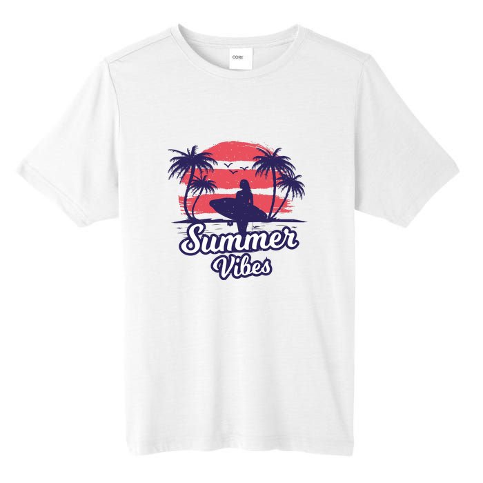 Surfing Sunset Summer Vibes Palm Beach Gift Tall Fusion ChromaSoft Performance T-Shirt