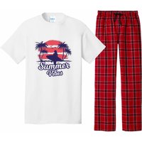 Surfing Sunset Summer Vibes Palm Beach Gift Pajama Set