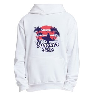 Surfing Sunset Summer Vibes Palm Beach Gift Urban Pullover Hoodie