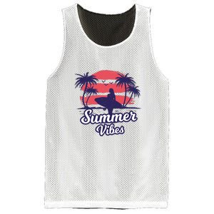 Surfing Sunset Summer Vibes Palm Beach Gift Mesh Reversible Basketball Jersey Tank