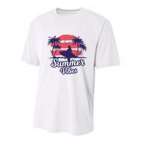 Surfing Sunset Summer Vibes Palm Beach Gift Performance Sprint T-Shirt