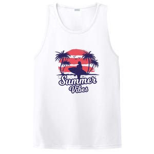 Surfing Sunset Summer Vibes Palm Beach Gift PosiCharge Competitor Tank