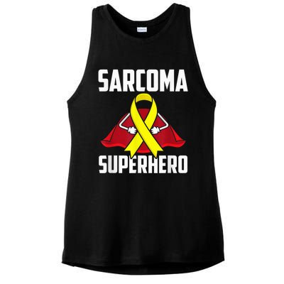 Sarcoma Superhero Survivor Warrior Chemo Fighter Ladies PosiCharge Tri-Blend Wicking Tank