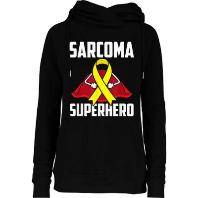 Sarcoma Superhero Survivor Warrior Chemo Fighter Womens Funnel Neck Pullover Hood