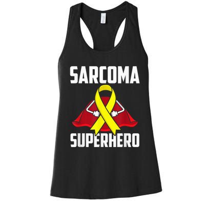 Sarcoma Superhero Survivor Warrior Chemo Fighter Women's Racerback Tank