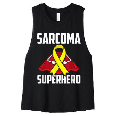 Sarcoma Superhero Survivor Warrior Chemo Fighter Women's Racerback Cropped Tank