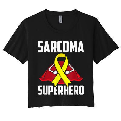 Sarcoma Superhero Survivor Warrior Chemo Fighter Women's Crop Top Tee