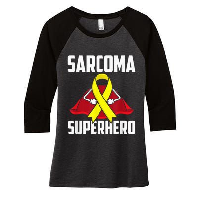 Sarcoma Superhero Survivor Warrior Chemo Fighter Women's Tri-Blend 3/4-Sleeve Raglan Shirt