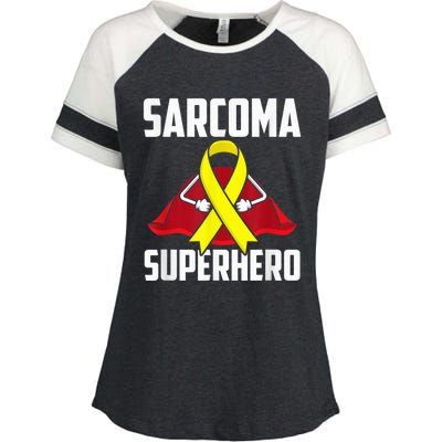 Sarcoma Superhero Survivor Warrior Chemo Fighter Enza Ladies Jersey Colorblock Tee