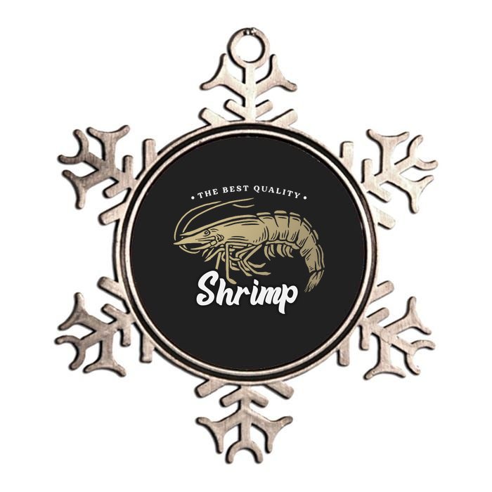 Shrimp Seafood Metallic Star Ornament