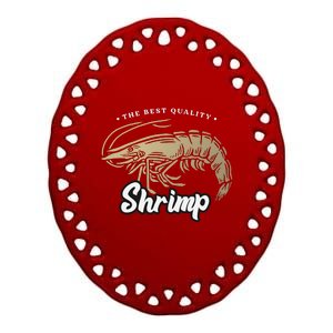 Shrimp Seafood Ceramic Oval Ornament