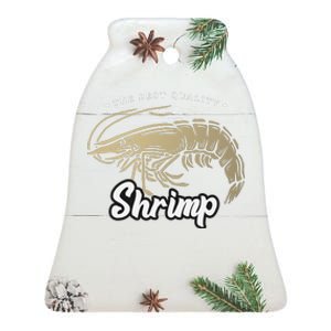 Shrimp Seafood Ceramic Bell Ornament