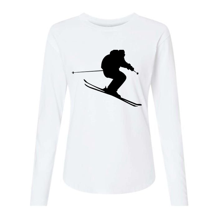 Skiing Ski Womens Cotton Relaxed Long Sleeve T-Shirt