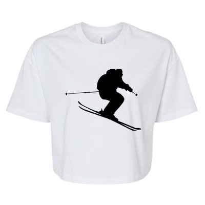 Skiing Ski Bella+Canvas Jersey Crop Tee