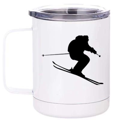 Skiing Ski 12 oz Stainless Steel Tumbler Cup